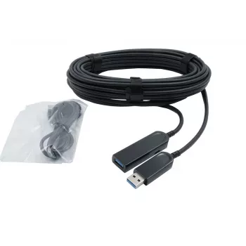 EXSYS USB 3.2 Gen 1 aktīvais optiskais kabelis (AOC), 30 m, USB-A vīrišķais uz USB-A vīrišķais, melns EX-K1693