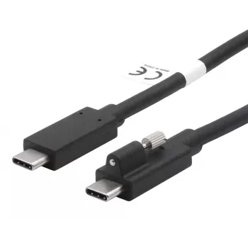 EXSYS USB 3.2 Gen 2x1 USB-C kabelis 1m melns ar vienu skrūvju fiksatoru (EX-K1595V-1.0)
