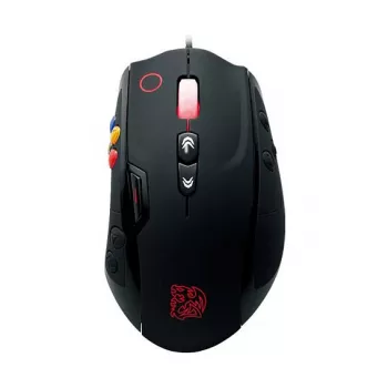 Thermaltake Tt eSPORTS VOLOS lāzera spēļu pele, 8200 DPI, 14 pogas, vadu, melna