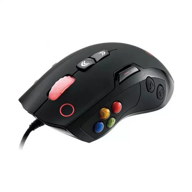 Thermaltake VOLOS Black lāzera spēļu pele, 6500 DPI, 14 pogas, vadu