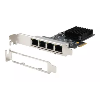 EXSYS EX-6083 PCIe x4 Gigabit Ethernet 4 portu zemprofila tīkla interfeisa karte