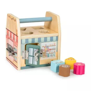 Gerardo's Toys koka slēdzeņu māja aktivitāšu rotaļlieta maziem bērniem no 18 mēnešiem