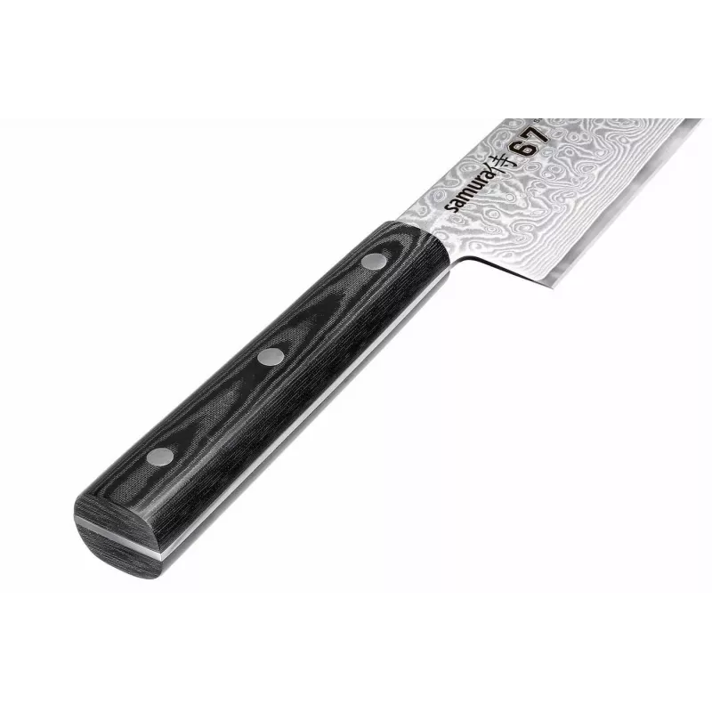 SAMURA Damaskas šefpavāra nazis 208 mm, VG-10 kodols, 67 slāņu tērauds, Micarta rokturis