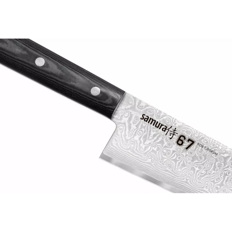 SAMURA Damaskas šefpavāra nazis 208 mm, VG-10 kodols, 67 slāņu tērauds, Micarta rokturis