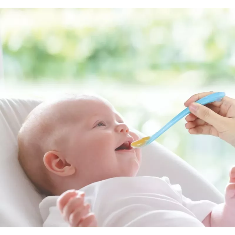 Kidsme bērnu barošanas karotītes, 2 gab., akvamarīna krāsā, pārtikas kvalitātes silikons, no 4 mēnešiem