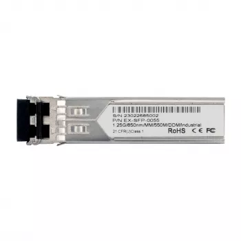 EXSYS EX-SFP-0055 SFP raidītājs-uztvērējs LC Duplex Multimode 550m 1.25Gbps 850nm -40°C līdz 80°C