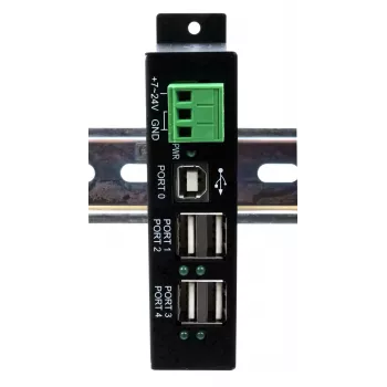 EXSYS EX-1594HMS USB 2.0 4 portu rūpnieciskais centrmezgls ar DIN sliedes komplektu