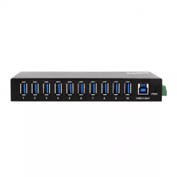 EXSYS EX-11290HMS USB 3.2 Gen 1 10 portu centrmezgls ar 12V/5A barošanas bloku