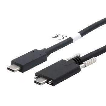 EXSYS USB 3.2 Gen 2x1 kabelis C-C ar rievotām skrūvēm, 1m, melns (EX-K1591V-1.0)