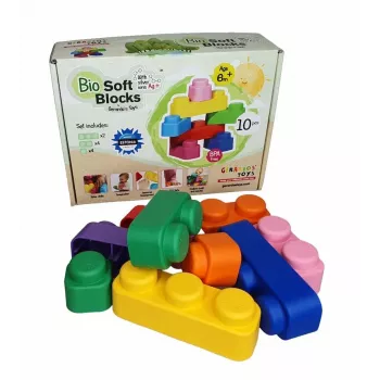 Gerardo's Toys GT3108 mīksto būvklucīšu komplekts, 10 gabali, EVA putas, daudzkrāsains