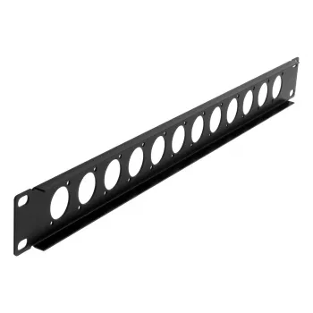 EXSYS EX-49298 19 inch 1U statīva panelis ar 12 D-veida izgriezumiem, melns