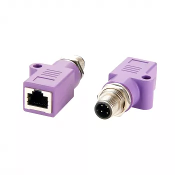 EXSYS EX-49520 M12 D-Code 4-pin male to RJ45 female ekranēts industriālā Ethernet adapteris