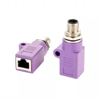 EXSYS EX-49520 M12 D-Code 4-pin male to RJ45 female ekranēts industriālā Ethernet adapteris