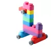 Gerardo's Toys GT3100 mīksto konstruktora klucīšu komplekts ar riteņiem, 14 gabali (10 klucīši + 4 riteņu daļas)