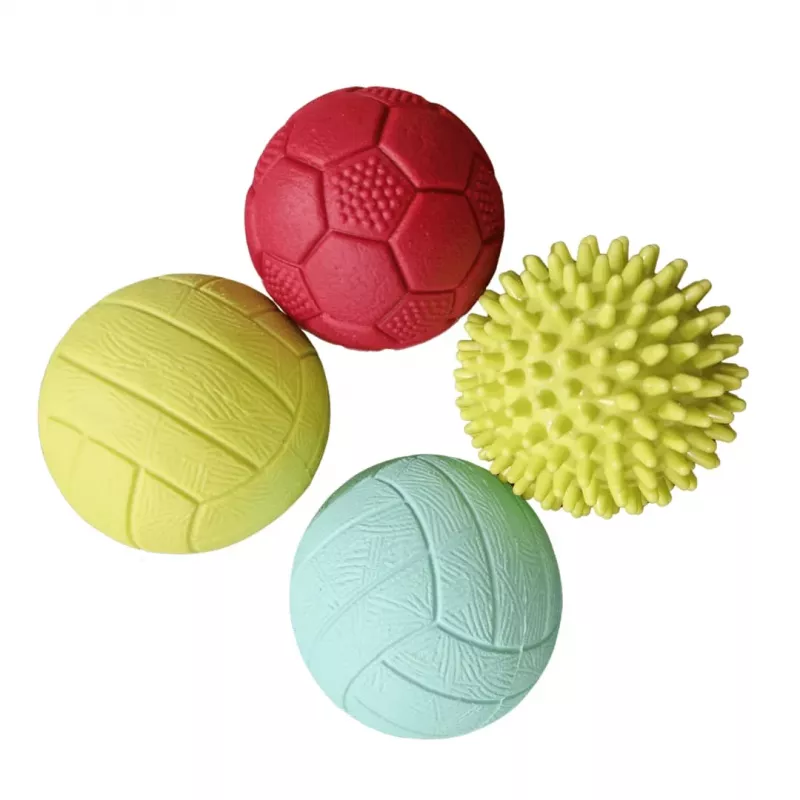 Gerardo's Toys GT7710 mazuļu masāžas un sensoro bumbiņu komplekts, 4 gabali, dažādas faktūras un krāsas, no 6 mēnešiem