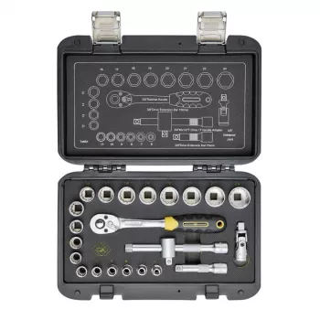 C.K Tools sprūdrata metrisko uzgaļu komplekts, 23 gab., 3/8 inch (T4661)