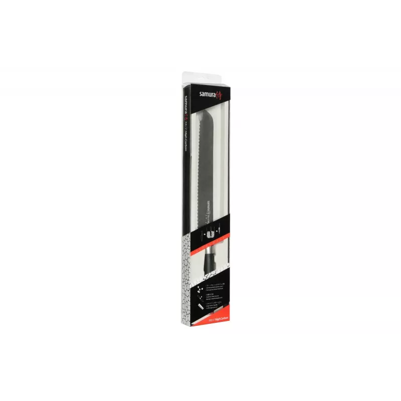 SAMURA Harakiri maizes nazis 230 mm Stonewash AUS-8 tērauds ar zobainu asmeni, melns ABS rokturis
