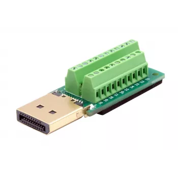 EXSYS EX-49052 DisplayPort vīrišķais uz 20 kontaktu skrūvju spailu bloka adapteris