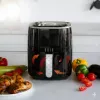 QUIN 4,5L digitālais karstā gaisa friteris, 1500W, 80-200°C, 60 min taimeris, 8 programmas, melns