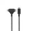 Native Union Belt Cable Duo USB-C uz USB-C/Lightning pīts kabelis 1,5 m melns