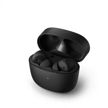 PHILIPS TAT2206BK/00 patiesi bezvadu austiņas ar uzlādes futrāli, melnas