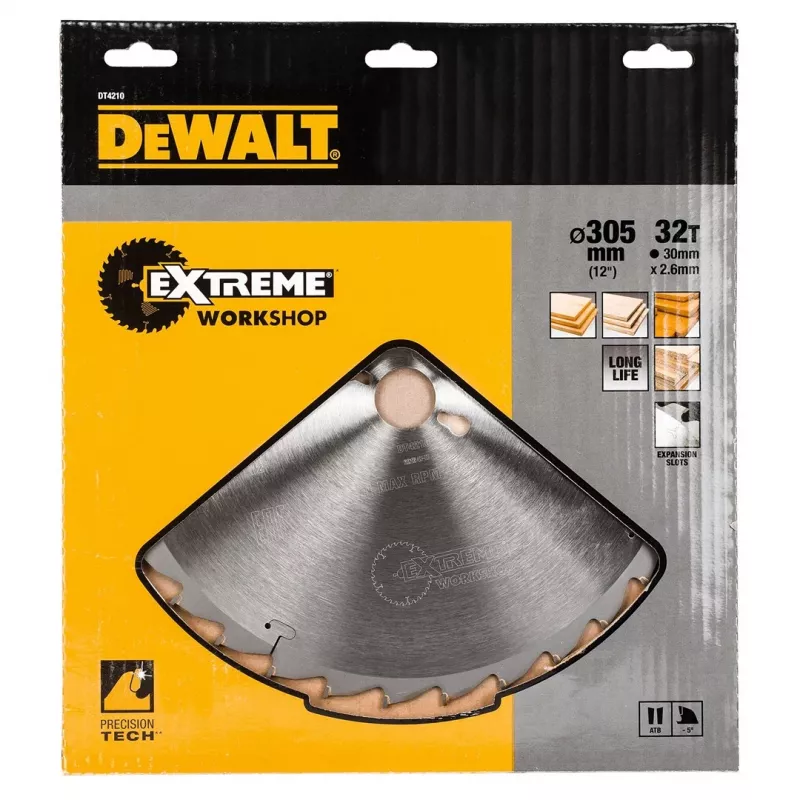 DEWALT DT4210-QZ Extreme Runtime ripzāģa asmens 165mm x 20mm urbums, 24T TCT, koka griešanai