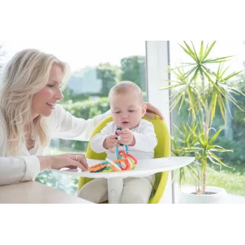 Kidsme Stage Teether Chain, 3M+, pārtikas kvalitātes silikons, bez BPA, 3 posmu komplekts, dažādās krāsās