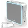 Honeywell DC915SGL bezvadu durvju zvana komplekts, 200 m diapazons, 90 dB, 8 melodijas, sudraba/pelēks