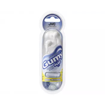 JVC Gumy Plus austiņas ar mikrofonu, baltas