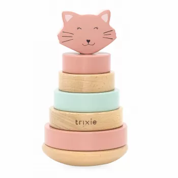 TRIXIE Cat Activity Fun Board stratēģijas spēle Piramīda, koka intelekta rotaļlieta kaķiem, 12+ mēneši