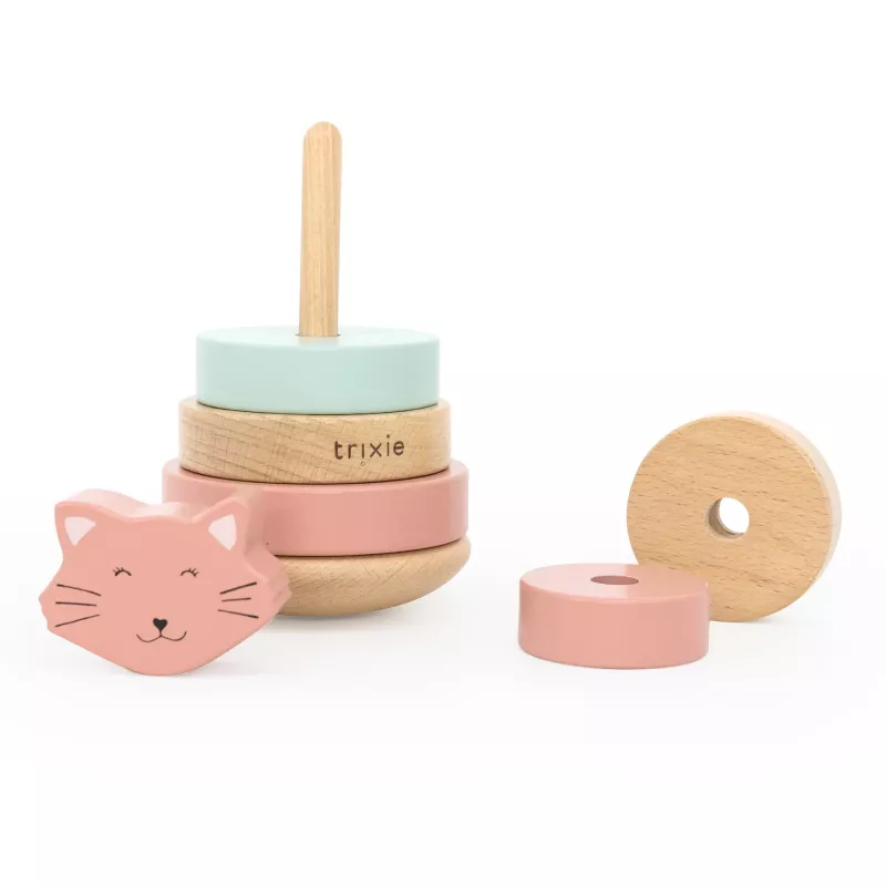 TRIXIE Cat Activity Fun Board stratēģijas spēle Piramīda, koka intelekta rotaļlieta kaķiem, 12+ mēneši