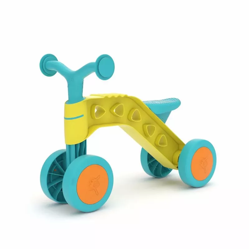 Chillafish Itsibitsi 4 riteņu līdzsvara velosipēds maziem bērniem, dzeltens/gaiši zils, 1-3 gadi