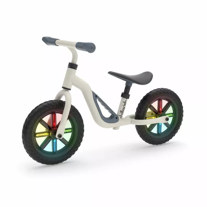 Chillafish Charlie 10 līdzsvara velosipēds, bēšā krāsā, ar gaismiņām, 1,5-4 gadi