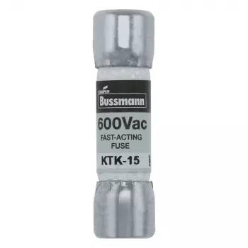 Eaton KTK-15 patronu drošinātājs, 15 A, 600 V AC/DC, īpaši ātras darbības, 10 mm x 38 mm, 10 gab. iepakojums