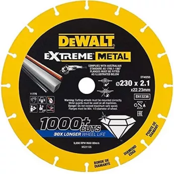 DEWALT DT40255-QZ EXTREME griešanas disks 125 x 1,0 x 22,23 mm metālam un nerūsējošajam tēraudam