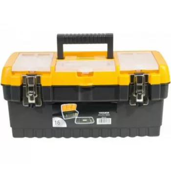 EXERTIS CONNECT plastmasas instrumentu koferis ar metāla aizbīdņiem, 486 x 267 x 242 mm, iebūvētas vāka nodalījumi mazām detaļām (818102)