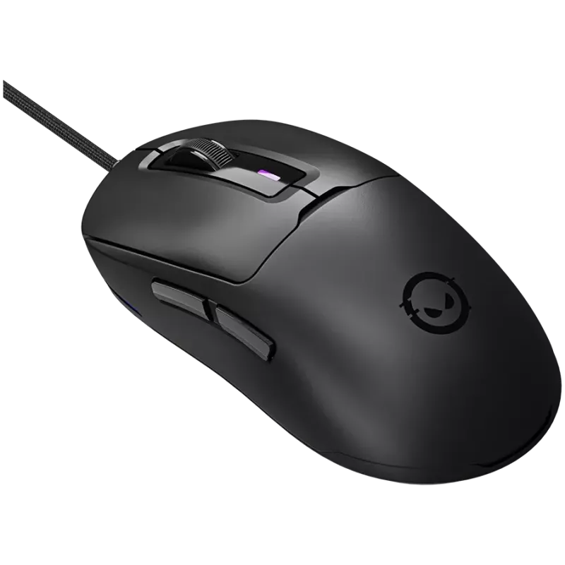 LORGAR LRG-MSA10R-BK spēļu vadu pele, Pixart PMW3311 optiskais sensors, 6400 DPI, RGB, 7 programmējamas pogas, melna