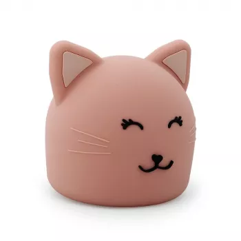 Trixie Baby naktslampa Kaķis - uzlādējama LED silikona lampa ar pieskāriena sensoru, silti balta un 7 krāsu mainīga