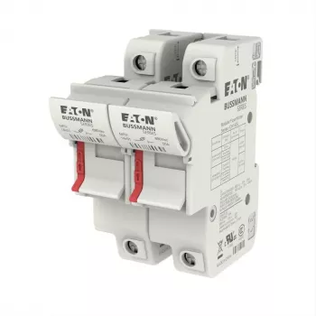 Eaton CH142DU 2 polu cilindriskais drošinātāju turētājs, 50 A, 690 V AC, DIN sliedes montāža, 14 x 51 mm