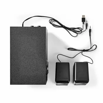 Nedis CSPR10021BK 2.1 datorskaļruņu komplekts, 33 W, USB barošana, melns