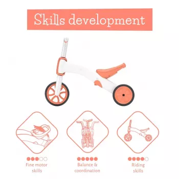 Chillafish Bunzi 2-in-1 līdzsvara velosipēds un trīsritenis, Flamingo rozā, vecums 1-3 gadi