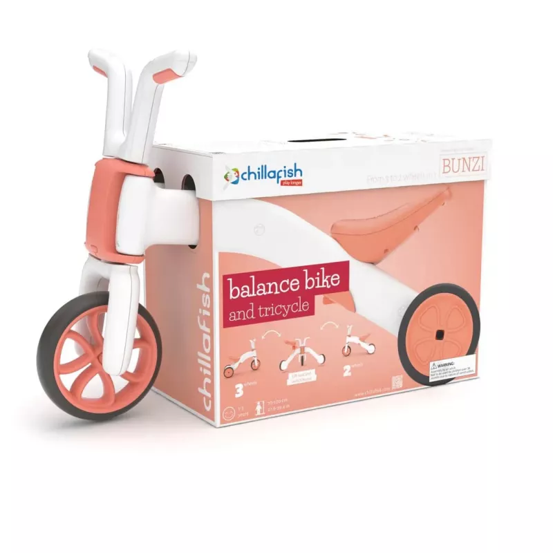 Chillafish Bunzi 2-in-1 līdzsvara velosipēds un trīsritenis, Flamingo rozā, vecums 1-3 gadi