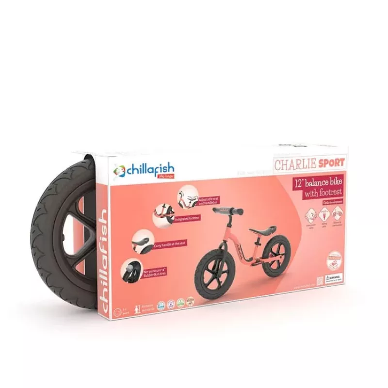 Chillafish Charlie Sport 12 līdzsvara velosipēds, Flamingo rozā, 2-5 gadi
