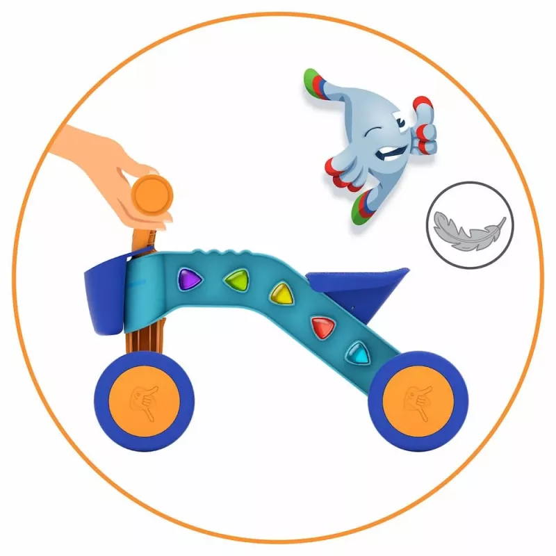 Chillafish Itsibitsi 4 riteņu braucamais ar grozu, zils/oranžs, 1-3 gadi