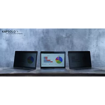 KAPSOLO divvirzienu privātuma filtrs 14,5 collu 16:10 klēpjdatoriem, pašlīmējošs, pret atspīdumu, zilās gaismas samazināšana KAP12871