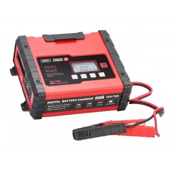 IDEAL Charger PRAKTIK CHARGER 15 LCD, uzlādes spriegums: 12V/6V, 15A/7.5A, 9 pakāpju automātiskais, IP65