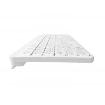 NATEC Tang US bezvadu Bluetooth + 2,4 GHz klusā plānā klaviatūra, balta