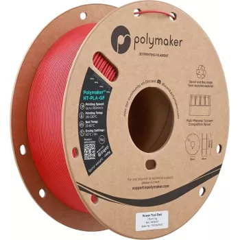 Polymaker HT-PLA-GF 1,75mm Power Tool Red 1kg - Augstas temperatūras stikla šķiedras pastiprināts PLA kvēldiegs