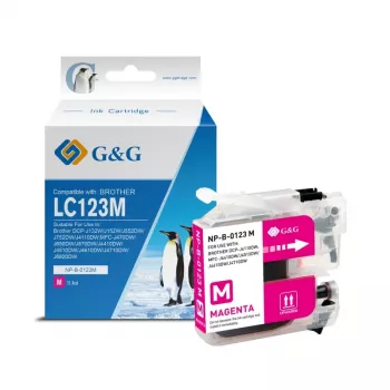 G&G saderīga tintes kasetne Brother LC-123M fuksijas krāsā (14500)