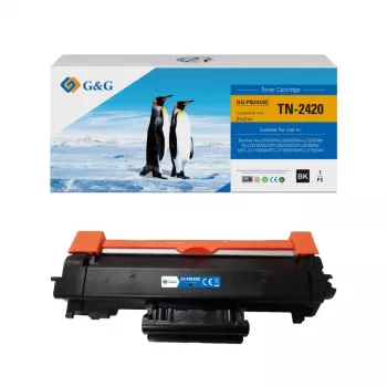 G&G XL tūnera kārtridžs, saderīgs ar Brother TN-2420 (15697) - augsta ietilpība 6000 lappuses, melns
